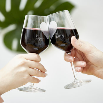Personalised Couples Wine Glass Set, 2 of 3