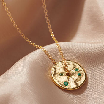 Real Birthstone Necklace Spinner Pendant, 8 of 12