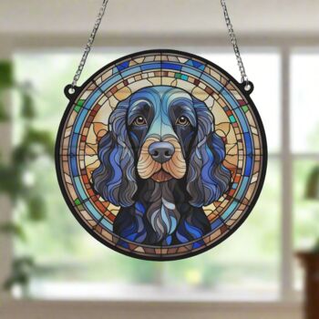 Cocker Working Black Stained Glass Effect Suncatcher, 6 of 6