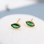 Emerald Green Cz Stud Earrings, thumbnail 6 of 12