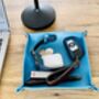 Personalised Sky Blue Leather Accessories Desk Tray, thumbnail 6 of 10