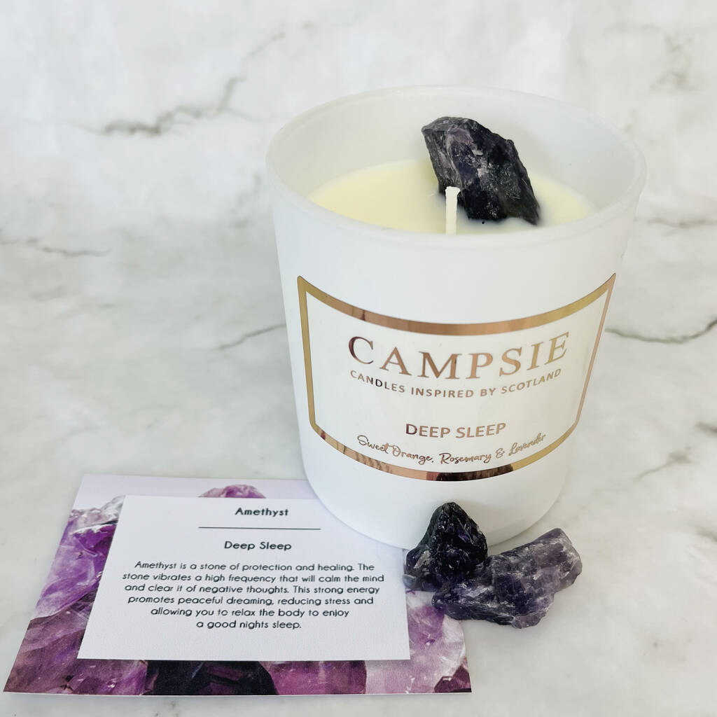 Amethyst | Deep Sleep | Rosemary And Lavender Candle, 1 of 4