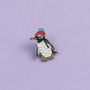 Penguin In A Bobble Hat Enamel Pin Badge, thumbnail 1 of 3