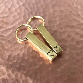 Bronze Bar Keyring For 8th Anniversary, 3 of 12