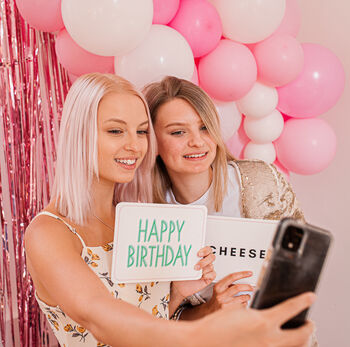 Pink Party And Photo Booth Kit With Diy Balloon Garland, 3 of 3
