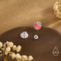 Stering Silver Tomato Stud Earrings, thumbnail 5 of 12