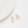 Triangle Shaped Studs With Pearl Detail, thumbnail 3 of 3