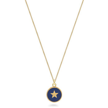 Small Star Enamel Necklace Gold Vermeil, 3 of 7