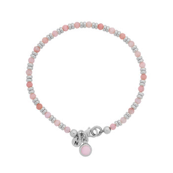 Linear Birthstone Bracelet October Pink Opal, 2 of 4