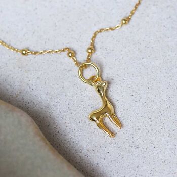Gold Plated Sterling Silver Bambi Necklace, 3 of 4