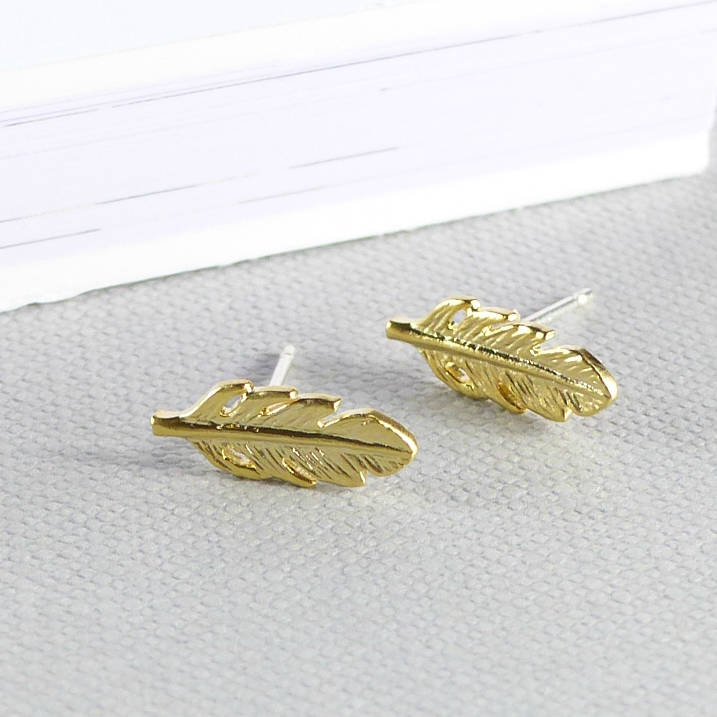 Feather Stud Earring By EVY Designs | notonthehighstreet.com