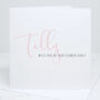 Personalised Flower Girl Calligraphy Wedding Card, thumbnail 2 of 4
