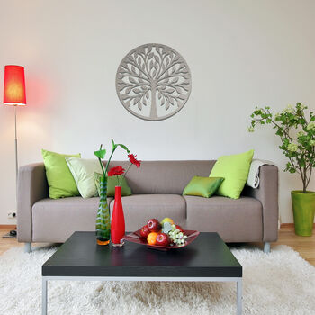 Round Abstract Tree Metal Wall Art Contemporary Decor, 5 of 11