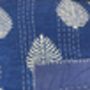 Indigo Blue Patchwork Kantha Quilt Double Bed, thumbnail 2 of 5
