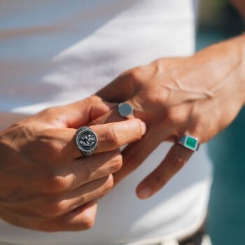 Men's Gold Saint Christopher Steel Signet Ring For Men, 12 of 12