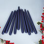 G Decor Pack Of 10 Or 20 Tall Royal Blue Dinner Candles, thumbnail 2 of 5