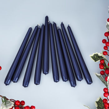 G Decor Pack Of 10 Or 20 Tall Royal Blue Dinner Candles, 2 of 5