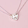 Silver Mum And Me Jigsaw Puzzle Heart Necklace, thumbnail 2 of 8