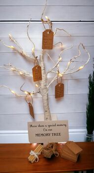 Funeral Memorial Tree, Memorial Ideas, LED Tree, Cards, 2 of 7