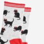 Women's Bamboo Socks Christmas Black Cats, thumbnail 3 of 5