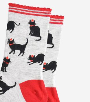 Women's Bamboo Socks Christmas Black Cats, 3 of 5