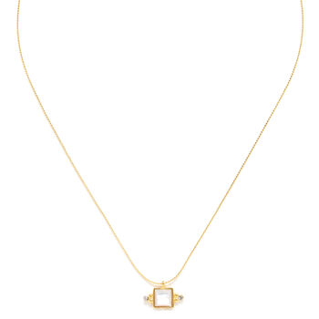 Rectangular Gold Plated Pendant Necklace, 3 of 4