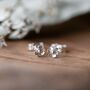 Sterling Silver Tiny Hawthorn Flower Studs, thumbnail 1 of 5