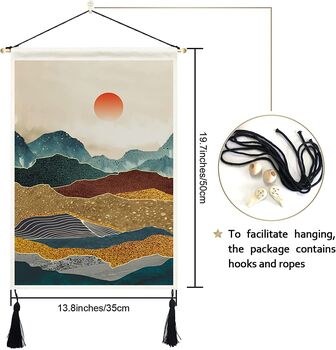 Two Pack Misty Mountain Tapestry Wall Hanging Décor, 7 of 7