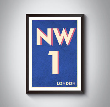 Nw1 Marylebone London Typography Postcode Print, 9 of 9