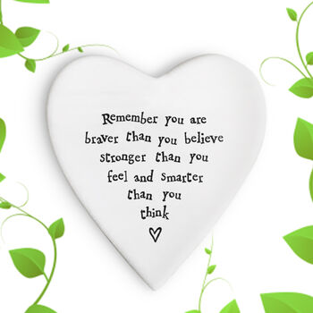 You Are Strong' Ceramic Heart Coaster Motivational Gift, 2 of 2