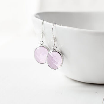 Lavender Faceted Glass Earrings, 2 of 7