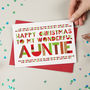 Wonderful Aunt, Auntie Or Aunty Christmas Card, thumbnail 1 of 3