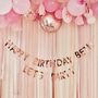 Rose Gold Personalised Birthday Banner, thumbnail 1 of 2