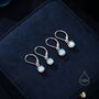Aurora Ab Cz Lever Back Hoop In Sterling Silver, thumbnail 8 of 12