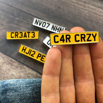 Number Plate Personalised Design Your Enamel Pin, 4 of 5