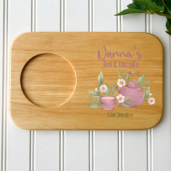 Nana's Personalised Wooden Tea And Biscuit Board, 2 of 4