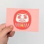 Daruma Mini Print 10cm X 7cm, Japanese Prints Fsc Paper, thumbnail 1 of 2