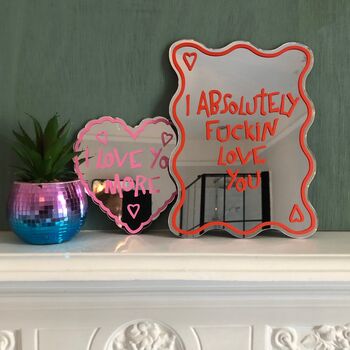 I Love You More Heart Shaped Mirror, 9 of 9