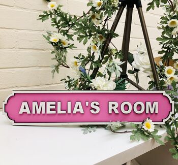 Personalised Children's Bedroom Name Roadsign, 4 of 9