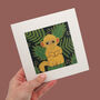 Reusable Eco Friendly Monkey Children's Card Blank Inside Or Optional Handwritten Message, thumbnail 1 of 11