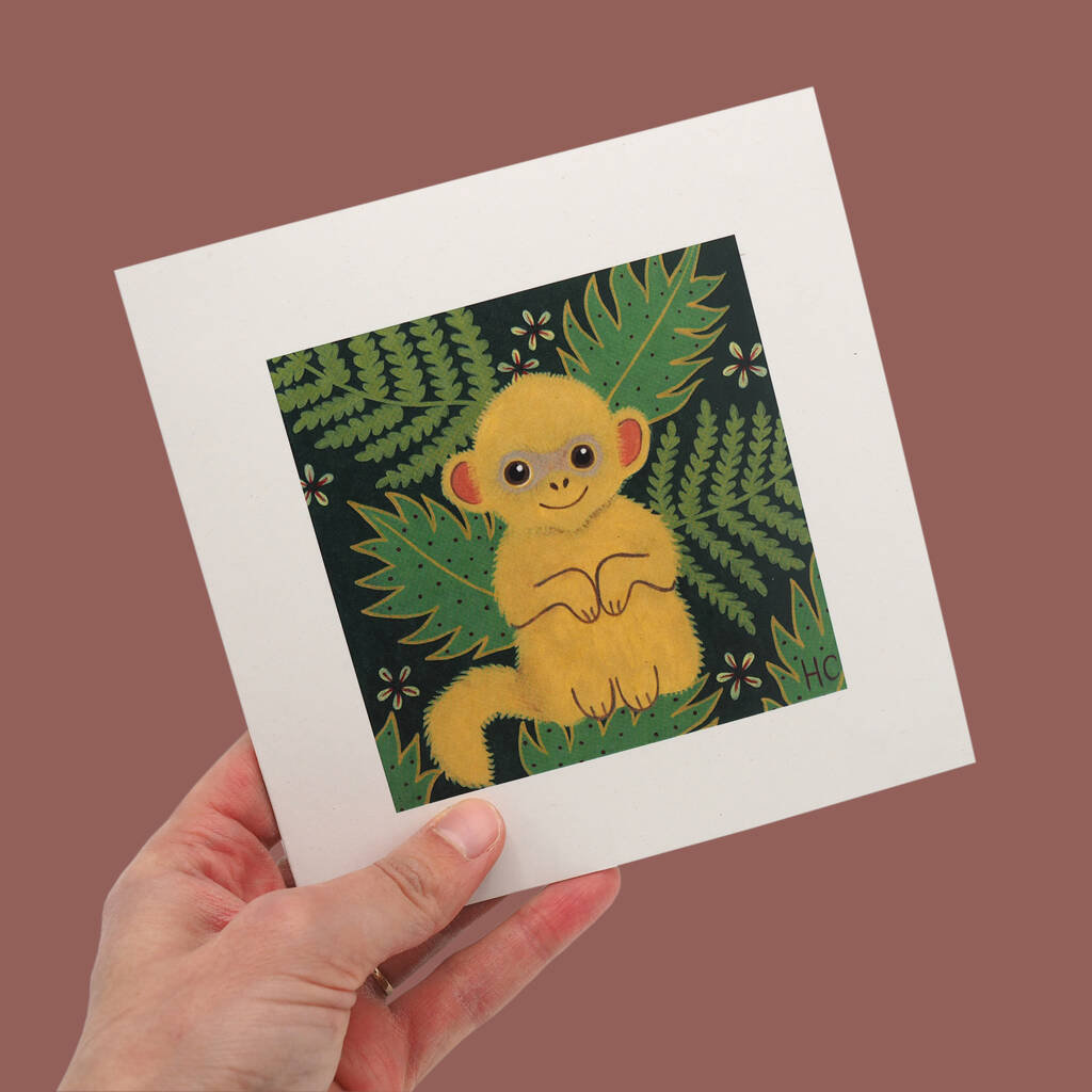 Reusable Eco Friendly Monkey Children's Card Blank Inside Or Optional Handwritten Message, 1 of 11