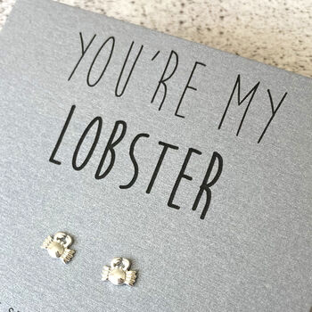 'You're My Lobster' Sterling Silver Earrings, 2 of 6