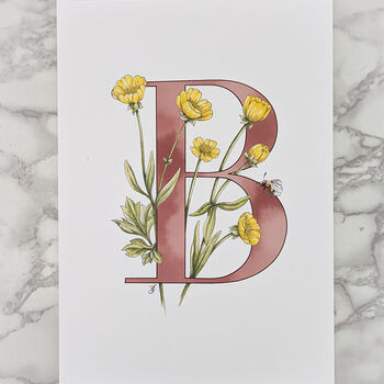 B Is For Buttercup Coloured Initial Print, 6 of 11