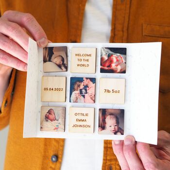 Personalised New Baby Photo Magnets Card, 3 of 6