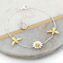 Sterling Silver And Gold Plated Bee And Daisy Bracelet, thumbnail 1 of 3