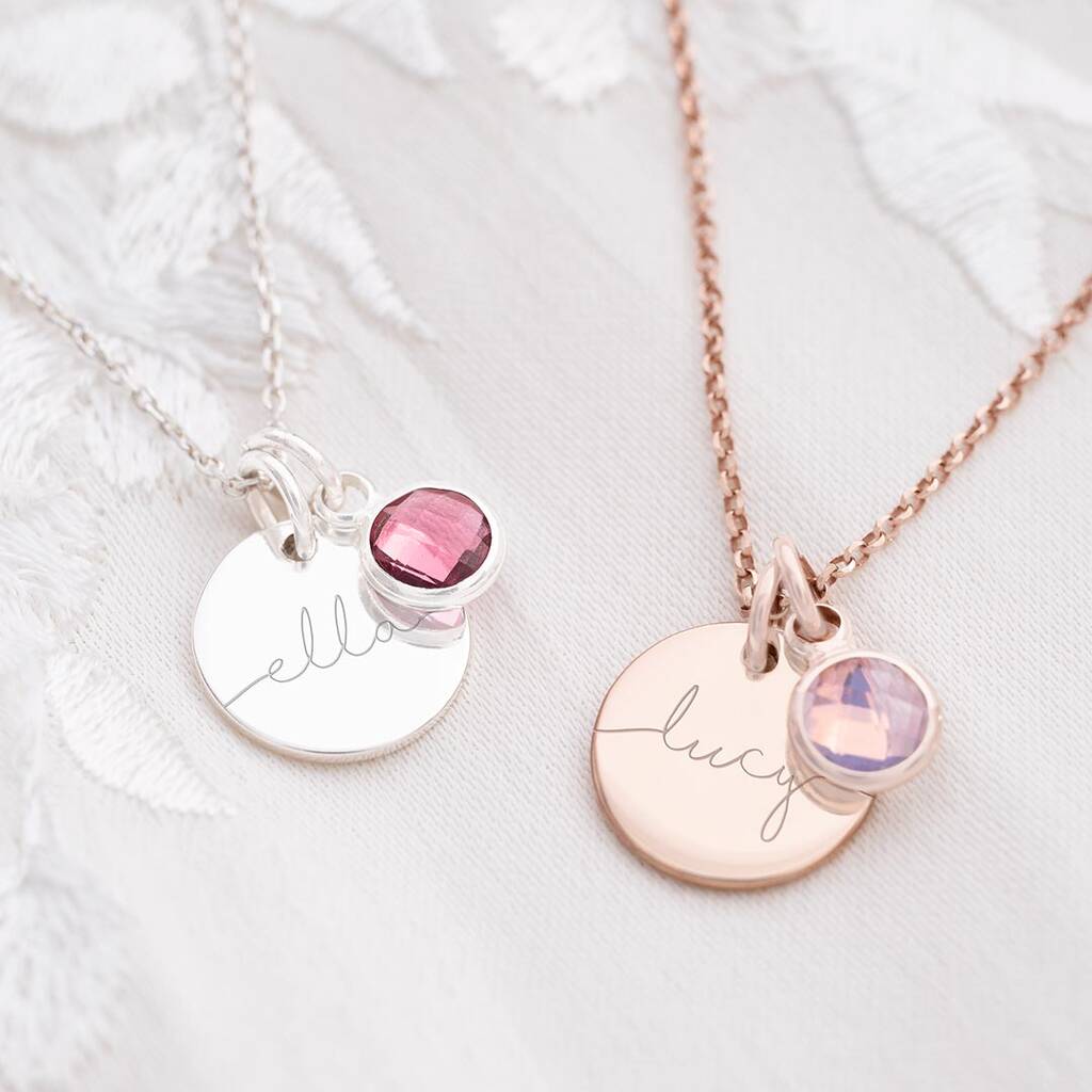 Esme Sterling Silver Birthstone Personalised Necklace, 1 of 10