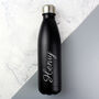 Personalised Black Metal Insulated Drinks Bottle Flask, thumbnail 4 of 6
