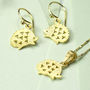 Gold Plated Sterling Silver Hedgehog Earrings, thumbnail 3 of 4