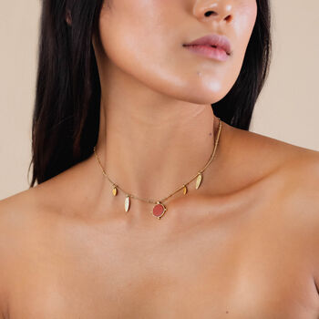 Multi Dangle Gold Plated Necklace With Round Pendant, 2 of 2