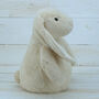 Cream Bunny Door Stop With Engraved Heart Keyring, thumbnail 7 of 9